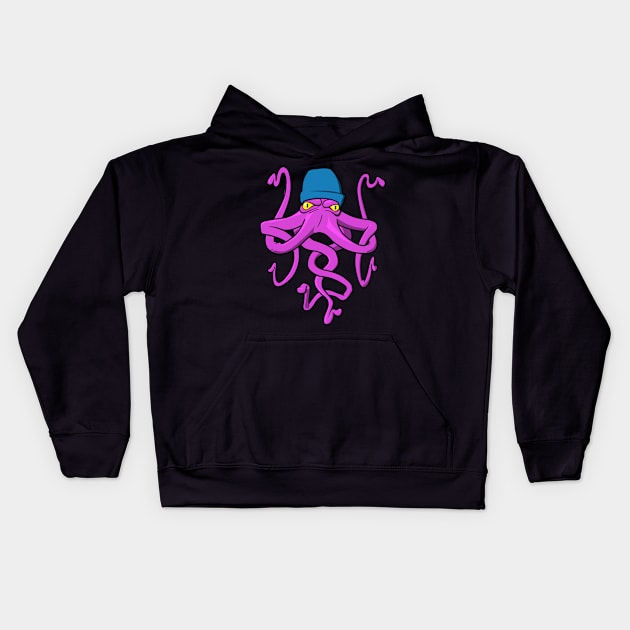 Hexapus, King of the Deep Kids Hoodie by mightywombat